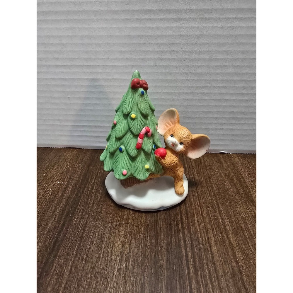 Homco Big Ear Mouse Decorating Christmas Tree